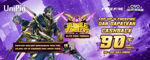 Juli – Top up Diamonds Free Fire Dapatkan Cashback 90% OVO Points & Merchandise Free Fire!